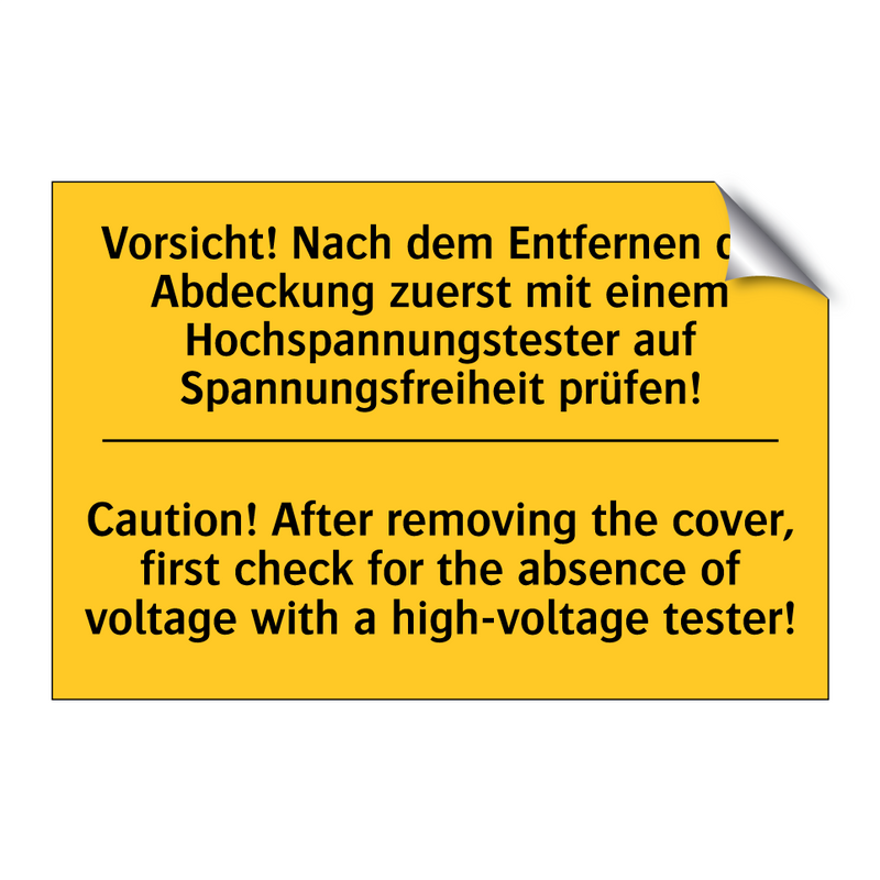 Vorsicht! Nach dem Entfernen der /.../ - Caution! After removing the cover, /.../