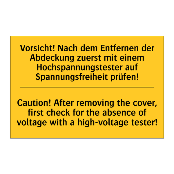 Vorsicht! Nach dem Entfernen der /.../ - Caution! After removing the cover, /.../