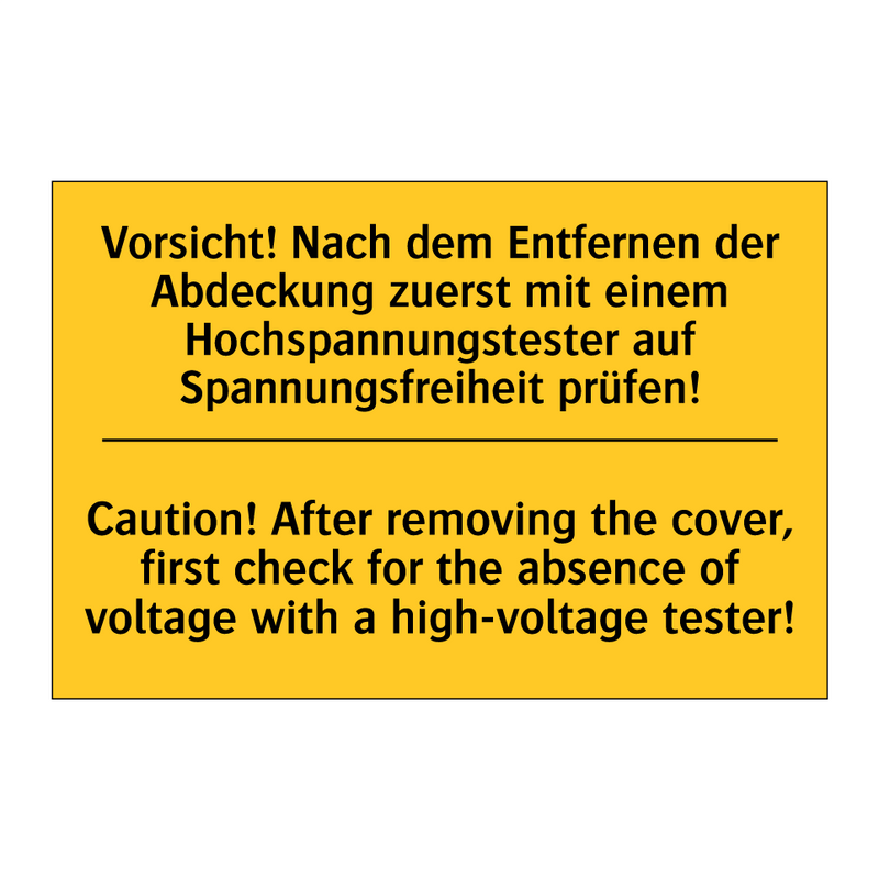 Vorsicht! Nach dem Entfernen der /.../ - Caution! After removing the cover, /.../