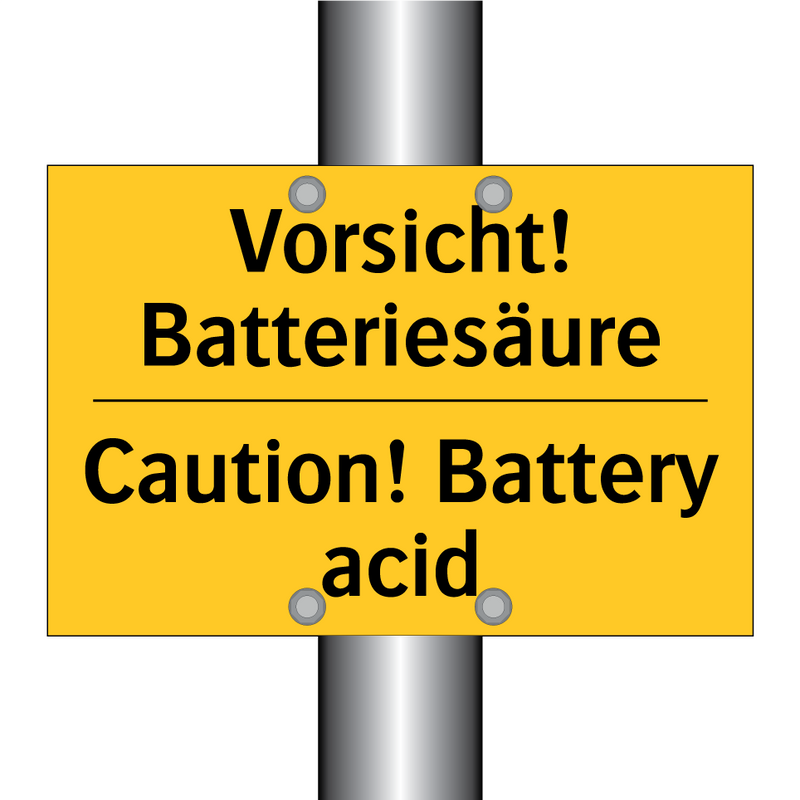 Vorsicht! Batteriesäure - Caution! Battery acid