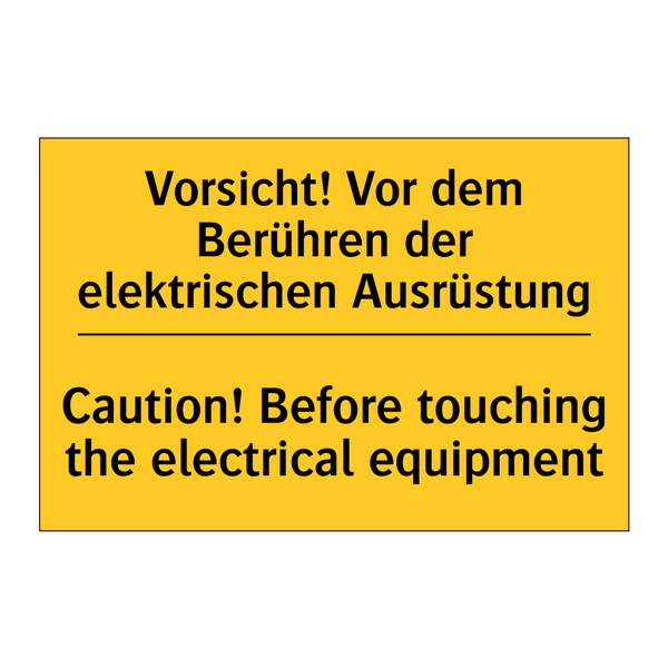 Vorsicht! Vor dem Berühren der /.../ - Caution! Before touching the electrical /.../