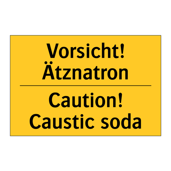 Vorsicht! Ätznatron - Caution! Caustic soda
