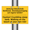 Achtung! Bröckelnde Steilküste. /.../ - Caution! Crumbling steep bank. /.../