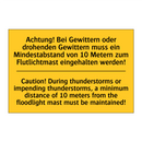 Achtung! Bei Gewittern oder drohenden /.../ - Caution! During thunderstorms /.../