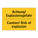 Achtung! Explosionsgefahr - Caution! Risk of explosion