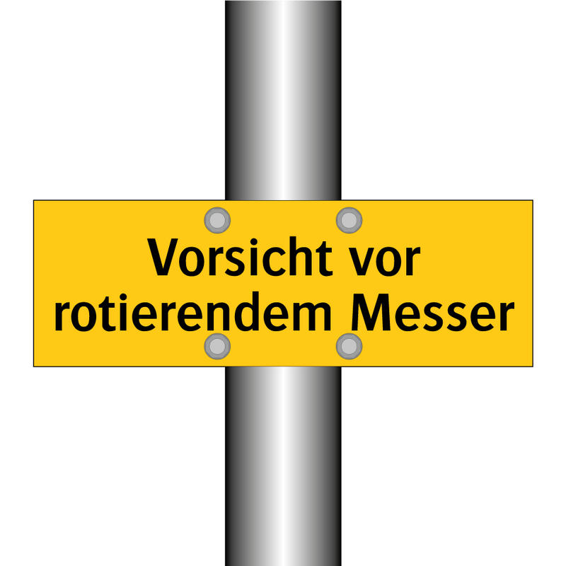 Vorsicht vor rotierendem Messer