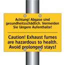 Achtung! Abgase sind gesundheitsschädlich. /.../ - Caution! Exhaust fumes are hazardous /.../