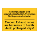 Achtung! Abgase sind gesundheitsschädlich. /.../ - Caution! Exhaust fumes are hazardous /.../