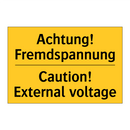 Achtung! Fremdspannung - Caution! External voltage