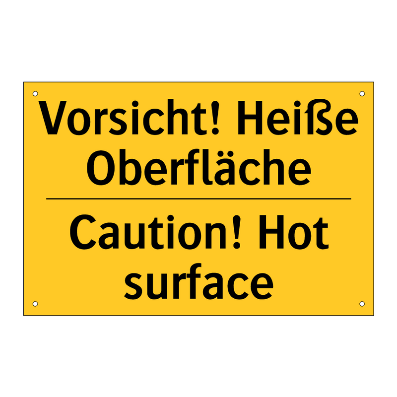 Vorsicht! Heiße Oberfläche - Caution! Hot surface