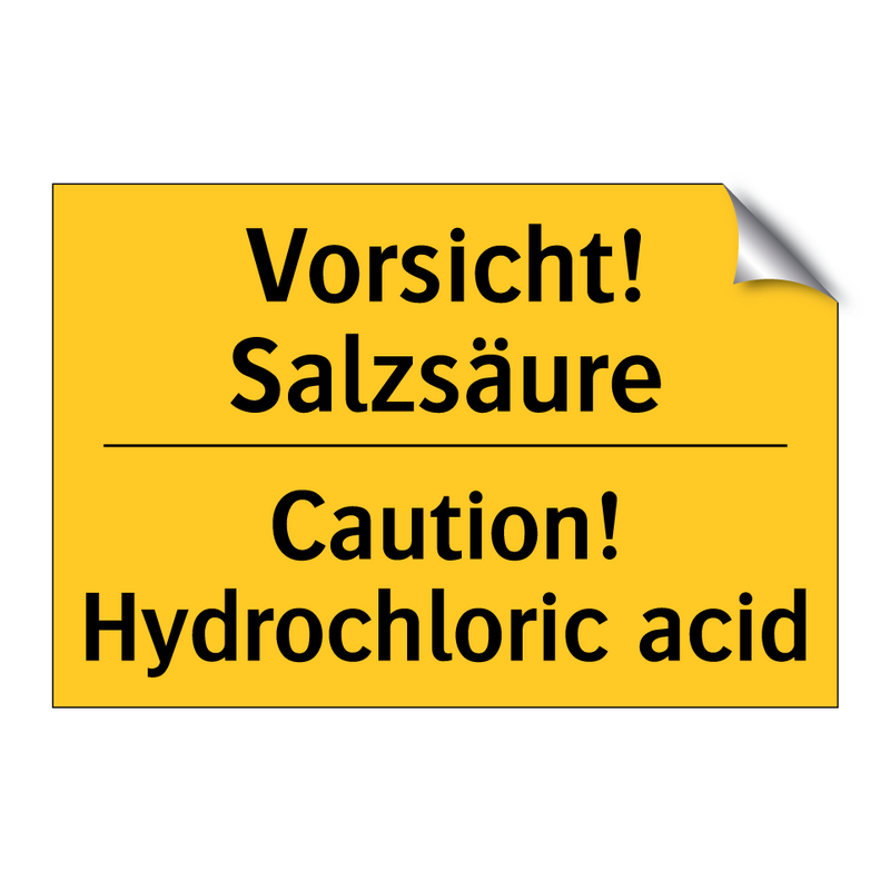 Vorsicht! Salzsäure - Caution! Hydrochloric acid