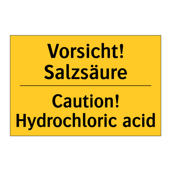 Vorsicht! Salzsäure - Caution! Hydrochloric acid