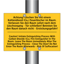 Achtung! Löschen Sie mit einem /.../ - Caution! Initiate Extinguishing /.../