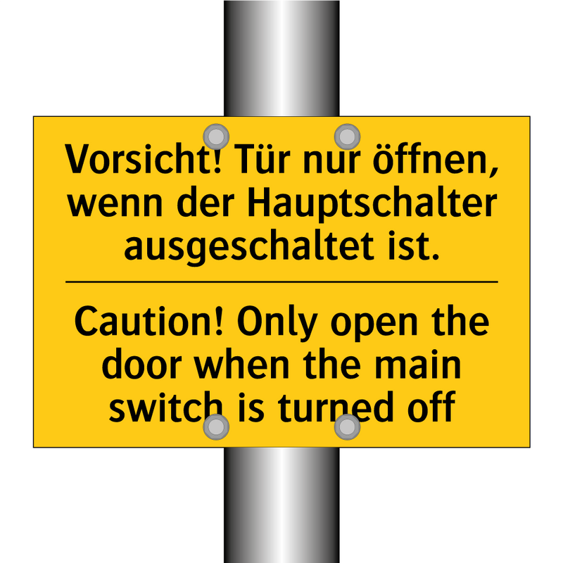 Vorsicht! Tür nur öffnen, wenn /.../ - Caution! Only open the door when /.../