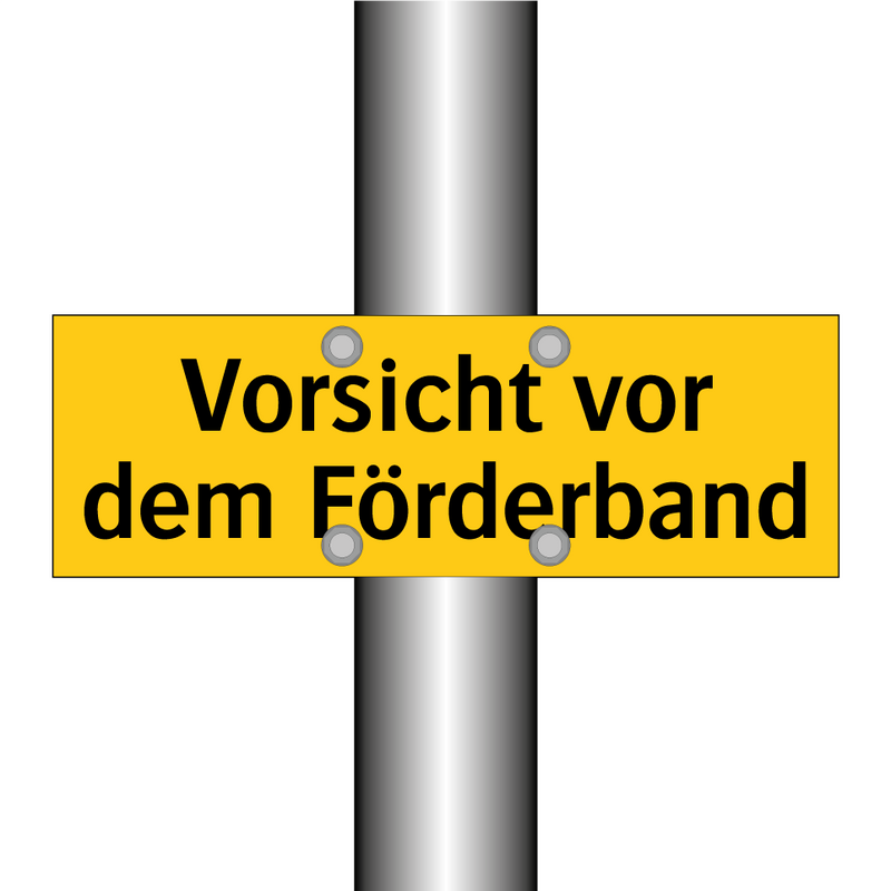 Vorsicht vor dem Förderband