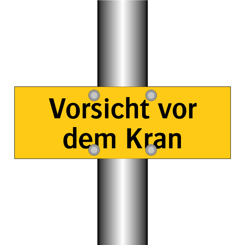 Vorsicht vor dem Kran