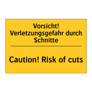 Vorsicht! Verletzungsgefahr durch /.../ - Caution! Risk of cuts
