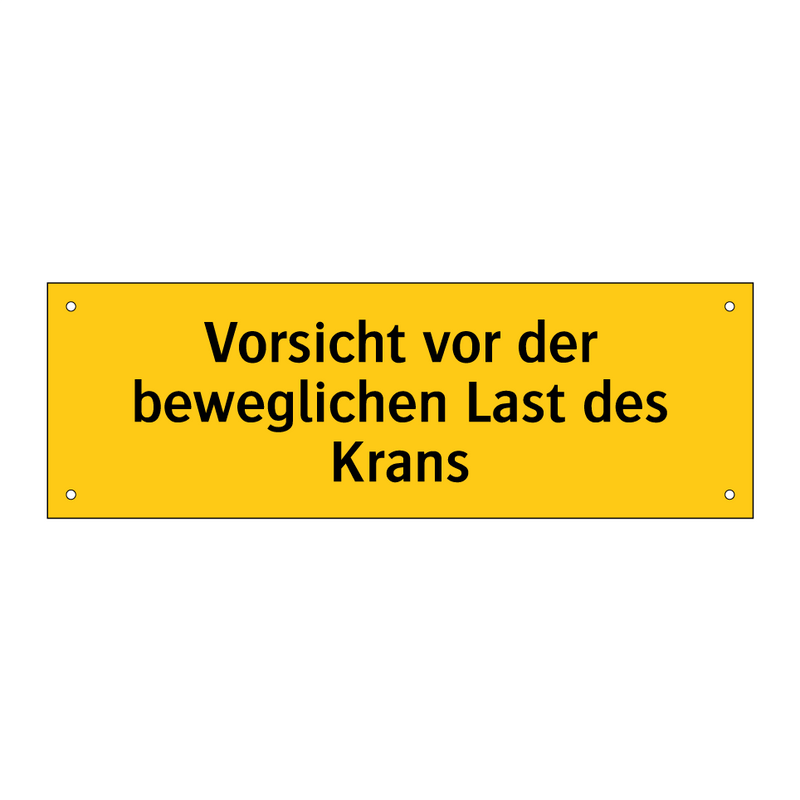 Vorsicht vor der beweglichen Last des Krans