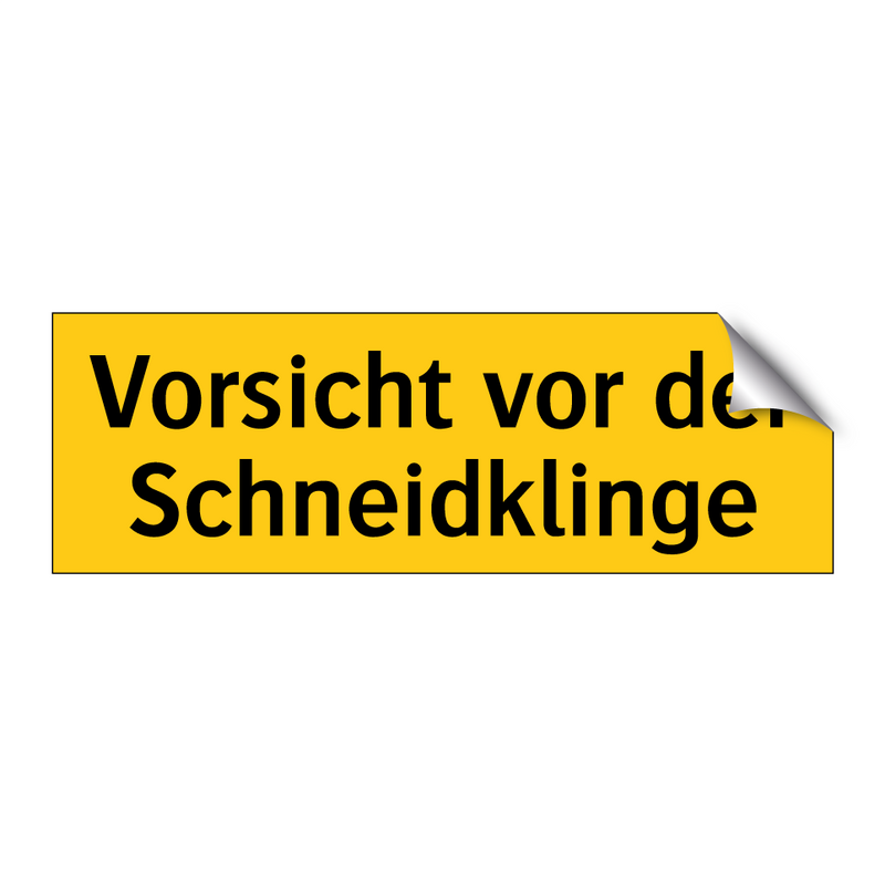 Vorsicht vor der Schneidklinge