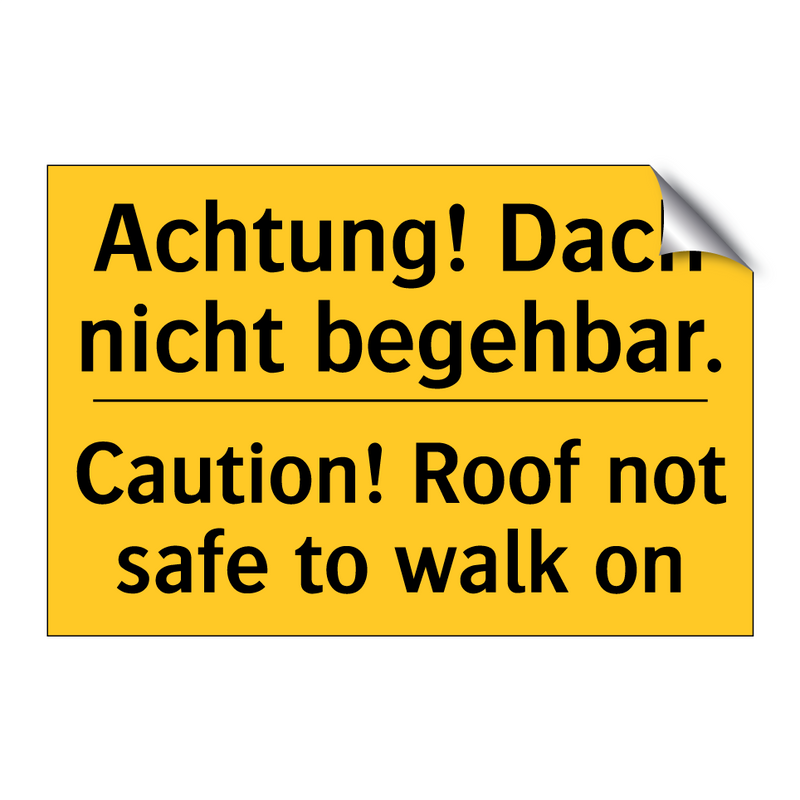 Achtung! Dach nicht begehbar. - Caution! Roof not safe to walk /.../