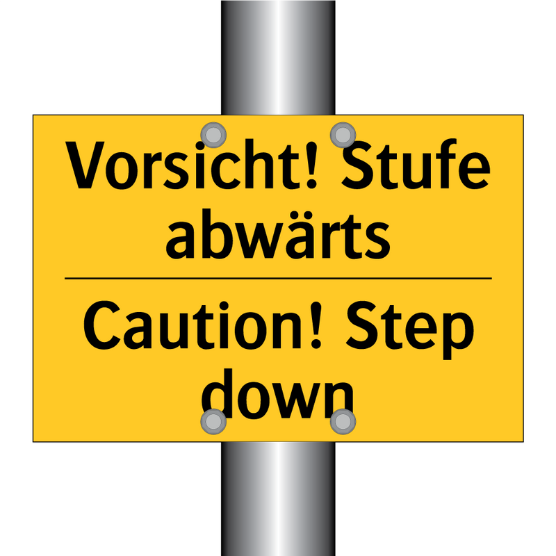 Vorsicht! Stufe abwärts - Caution! Step down