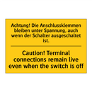 Achtung! Die Anschlussklemmen /.../ - Caution! Terminal connections /.../