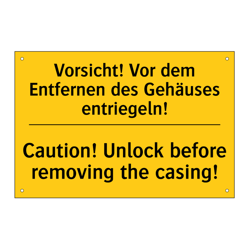 Vorsicht! Vor dem Entfernen des /.../ - Caution! Unlock before removing /.../