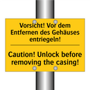 Vorsicht! Vor dem Entfernen des /.../ - Caution! Unlock before removing /.../