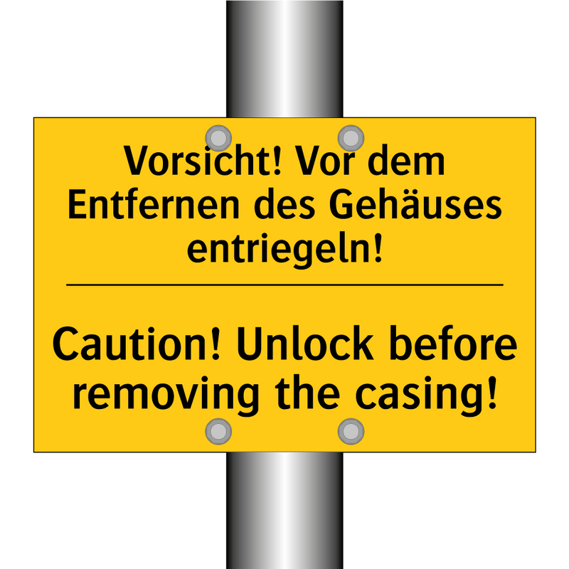 Vorsicht! Vor dem Entfernen des /.../ - Caution! Unlock before removing /.../