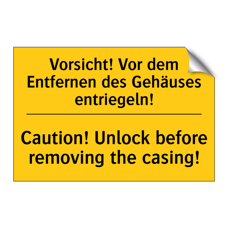 Vorsicht! Vor dem Entfernen des /.../ - Caution! Unlock before removing /.../
