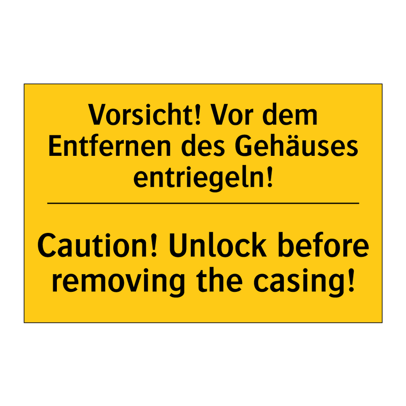 Vorsicht! Vor dem Entfernen des /.../ - Caution! Unlock before removing /.../