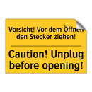 Vorsicht! Vor dem Öffnen den Stecker /.../ - Caution! Unplug before opening!/.../