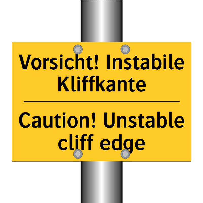 Vorsicht! Instabile Kliffkante - Caution! Unstable cliff edge