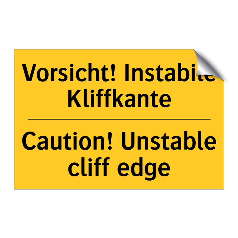 Vorsicht! Instabile Kliffkante - Caution! Unstable cliff edge