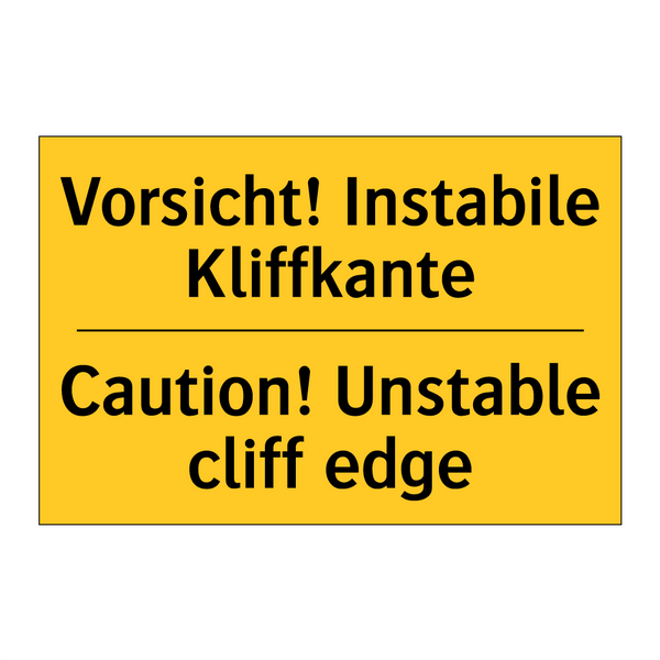 Vorsicht! Instabile Kliffkante - Caution! Unstable cliff edge