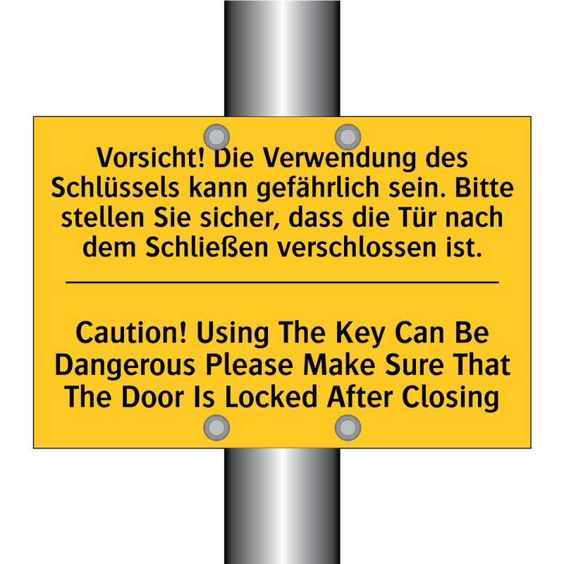 Vorsicht! Die Verwendung des Schlüssels /.../ - Caution! Using The Key Can Be /.../