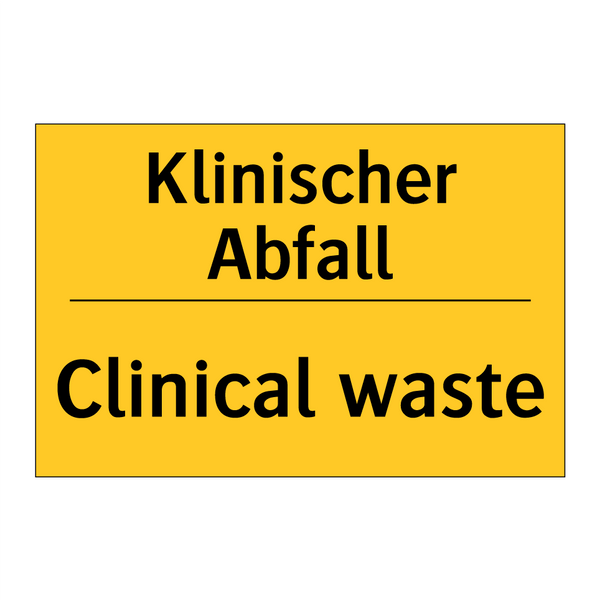 Klinischer Abfall - Clinical waste
