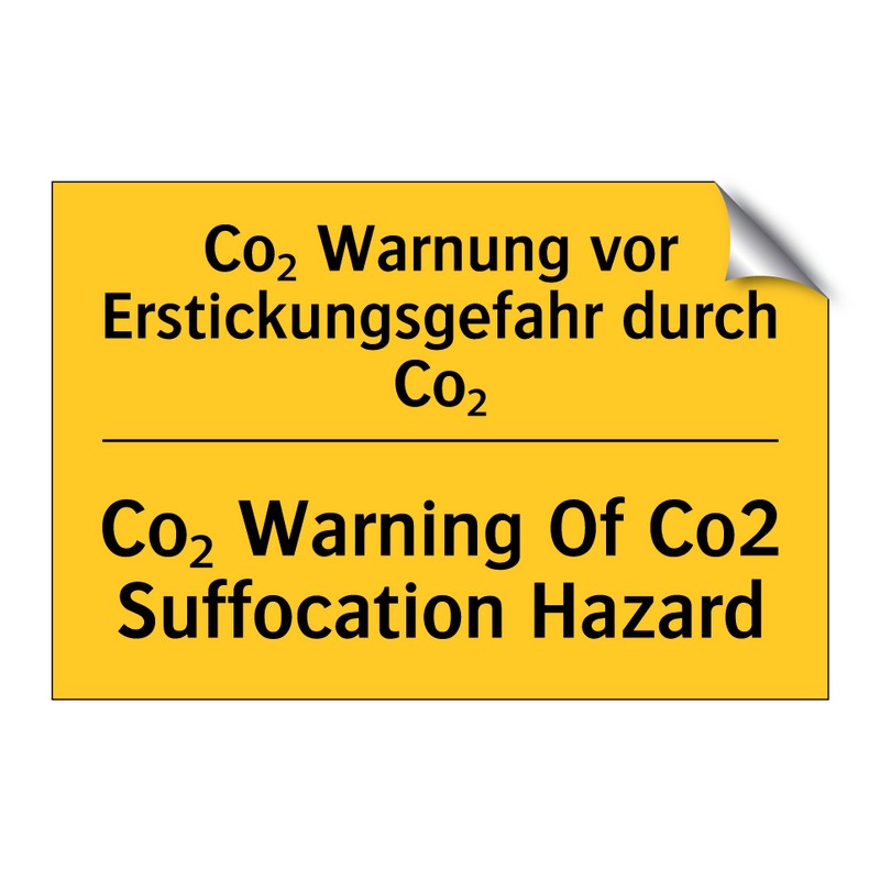 Co₂ Warnung vor Erstickungsgefahr /.../ - Co₂ Warning Of Co2 Suffocation /.../