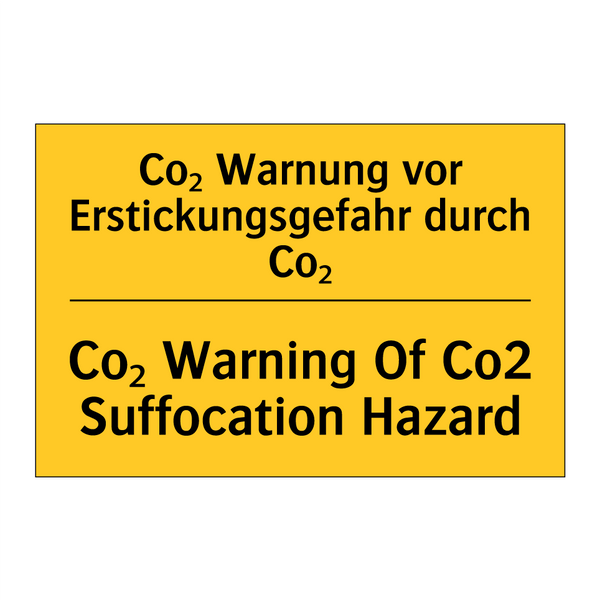 Co₂ Warnung vor Erstickungsgefahr /.../ - Co₂ Warning Of Co2 Suffocation /.../