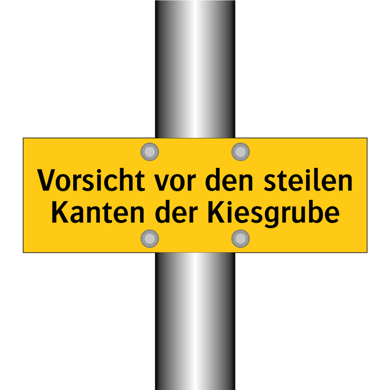 Vorsicht vor den steilen Kanten der Kiesgrube