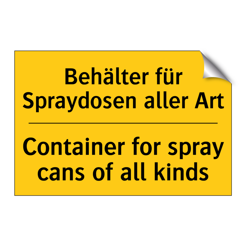 Behälter für Spraydosen aller /.../ - Container for spray cans of all /.../