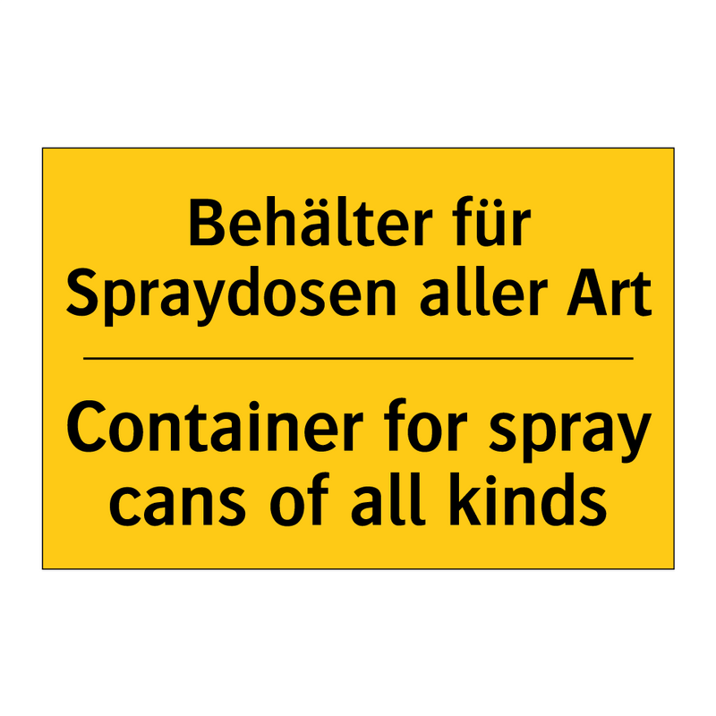 Behälter für Spraydosen aller /.../ - Container for spray cans of all /.../