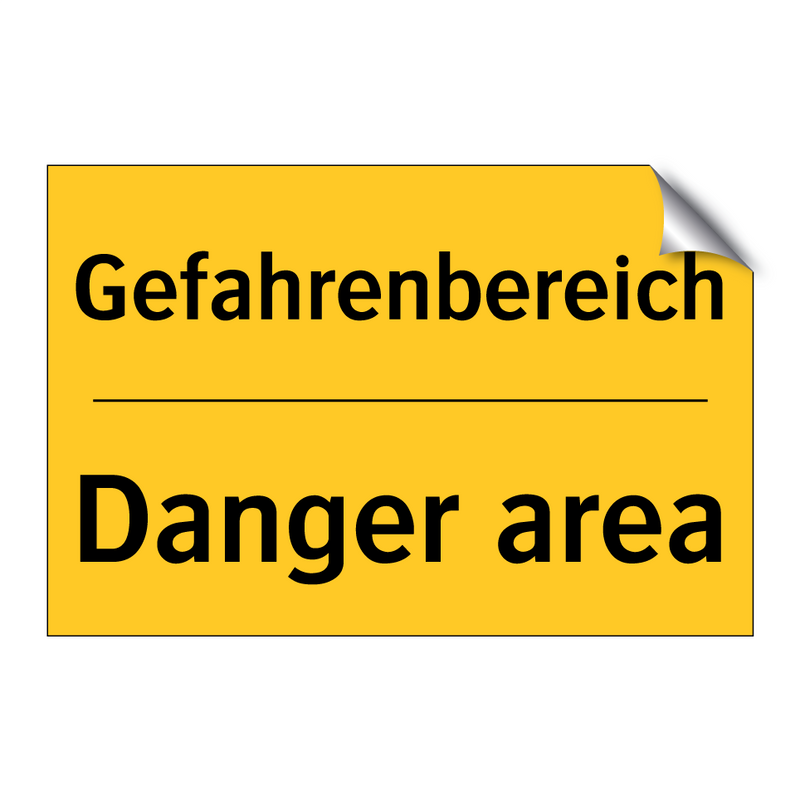 Gefahrenbereich - Danger area