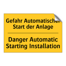 Gefahr Automatischer Start der /.../ - Danger Automatic Starting Installation/.../