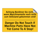 Achtung Berühren Sie nicht, wenn /.../ - Danger Do Not Touch If Machine /.../