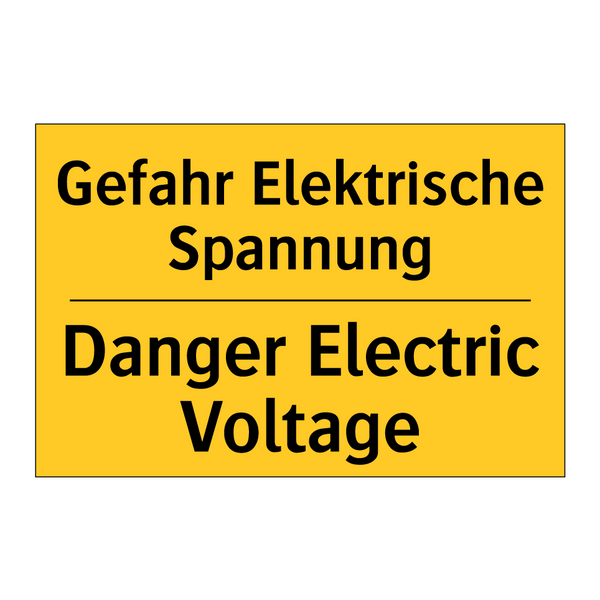 Gefahr Elektrische Spannung - Danger Electric Voltage