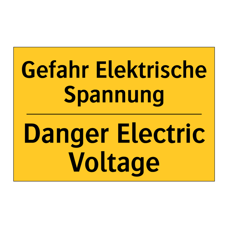 Gefahr Elektrische Spannung - Danger Electric Voltage