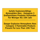 Gefahr Explosionsfähige Atmosphäre /.../ - Danger Explosive Atmosphere Atex /.../