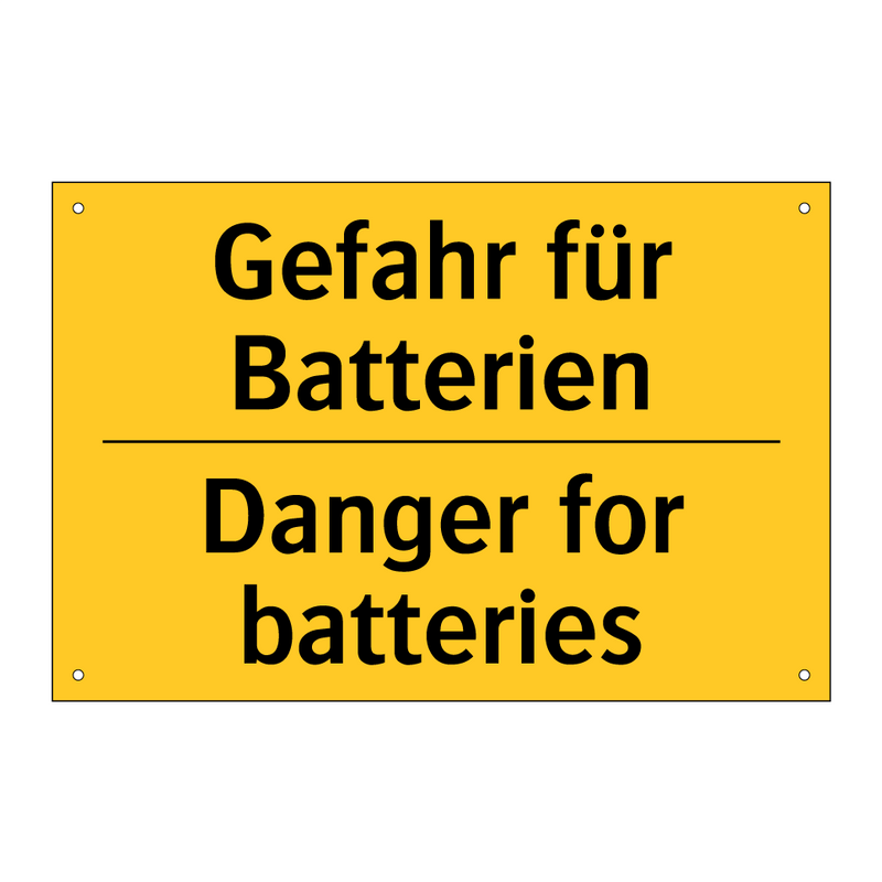 Gefahr für Batterien - Danger for batteries