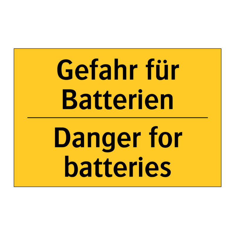 Gefahr für Batterien - Danger for batteries